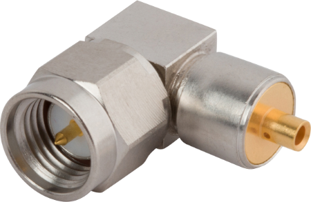 Picture of SMA Male Connector, Swept R/A for .085 Cable