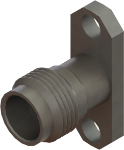 Picture of 2.4mm Female Flange Mount Connector, 2 Hole (Accepts Ø.012 Pin)