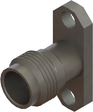 Picture of 2.4mm Female Flange Mount Connector, 2 Hole (Accepts Ø.012 Pin)